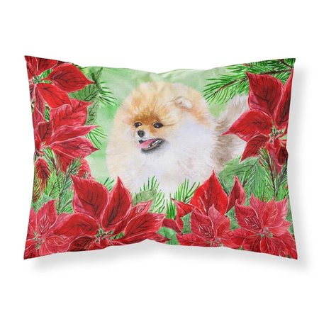 JENSENDISTRIBUTIONSERVICES Pomeranian Poinsettas Fabric Standard Pillowcase MI2551554